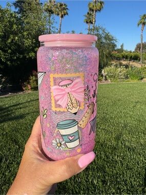 Teacher snow globe tumbler 16oz